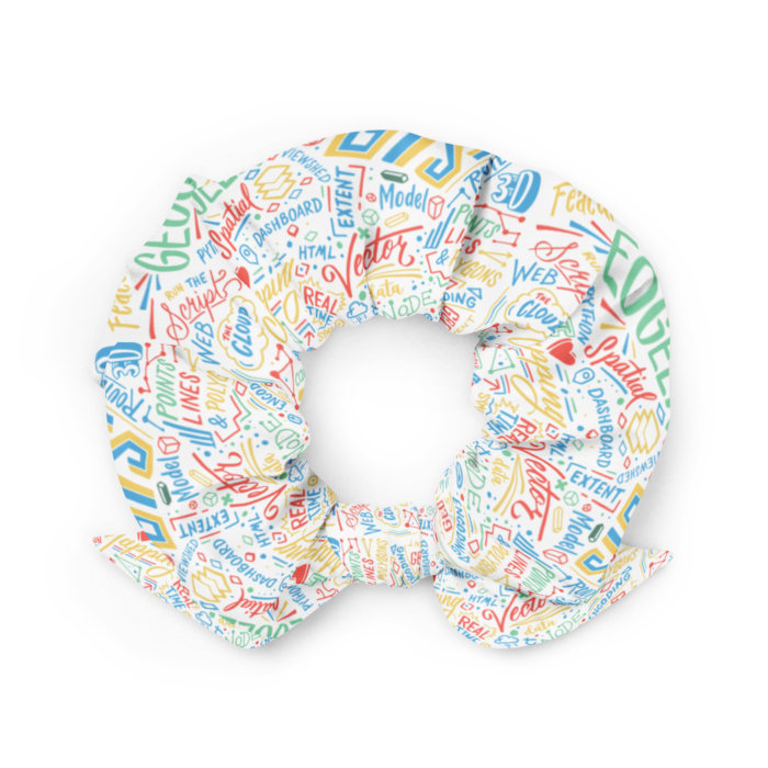 Geospatialology Recycled Scrunchie (White) - Image 2