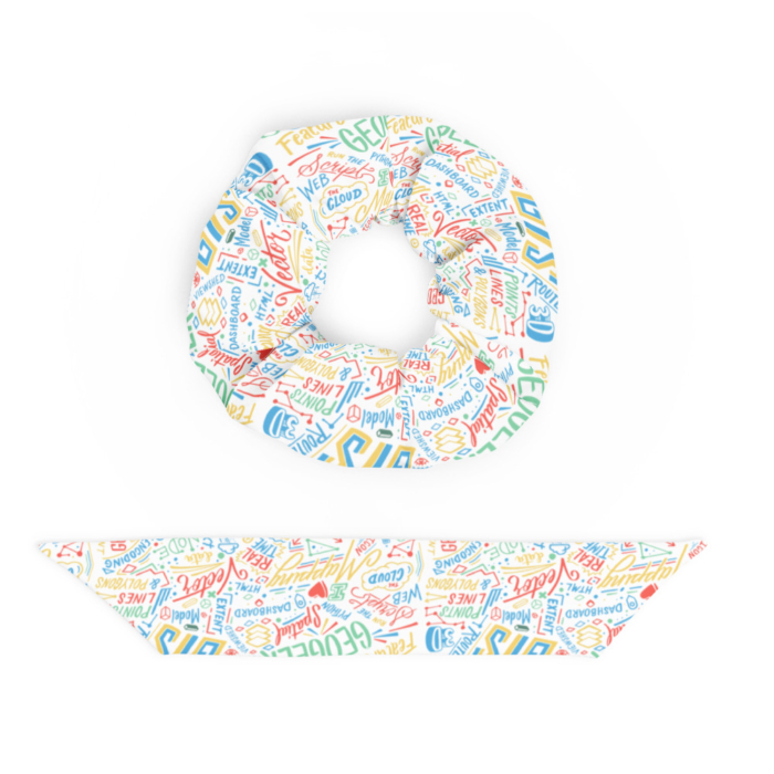 Geospatialology Recycled Scrunchie (White) - Image 4