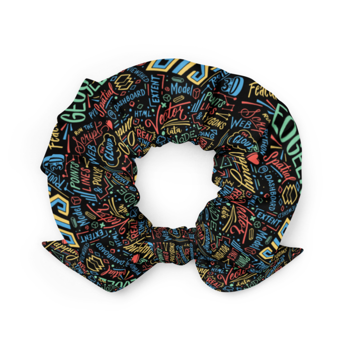 Geospatialology Recycled Scrunchie (Black) - Image 2