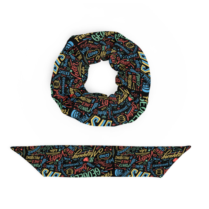 Geospatialology Recycled Scrunchie (Black) - Image 3