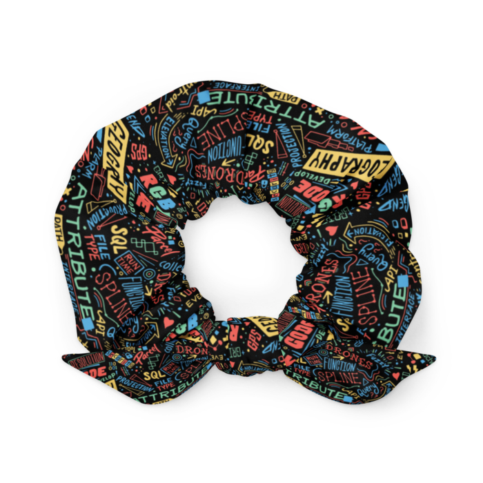 Geospatialology Recycled Scrunchie (Black)