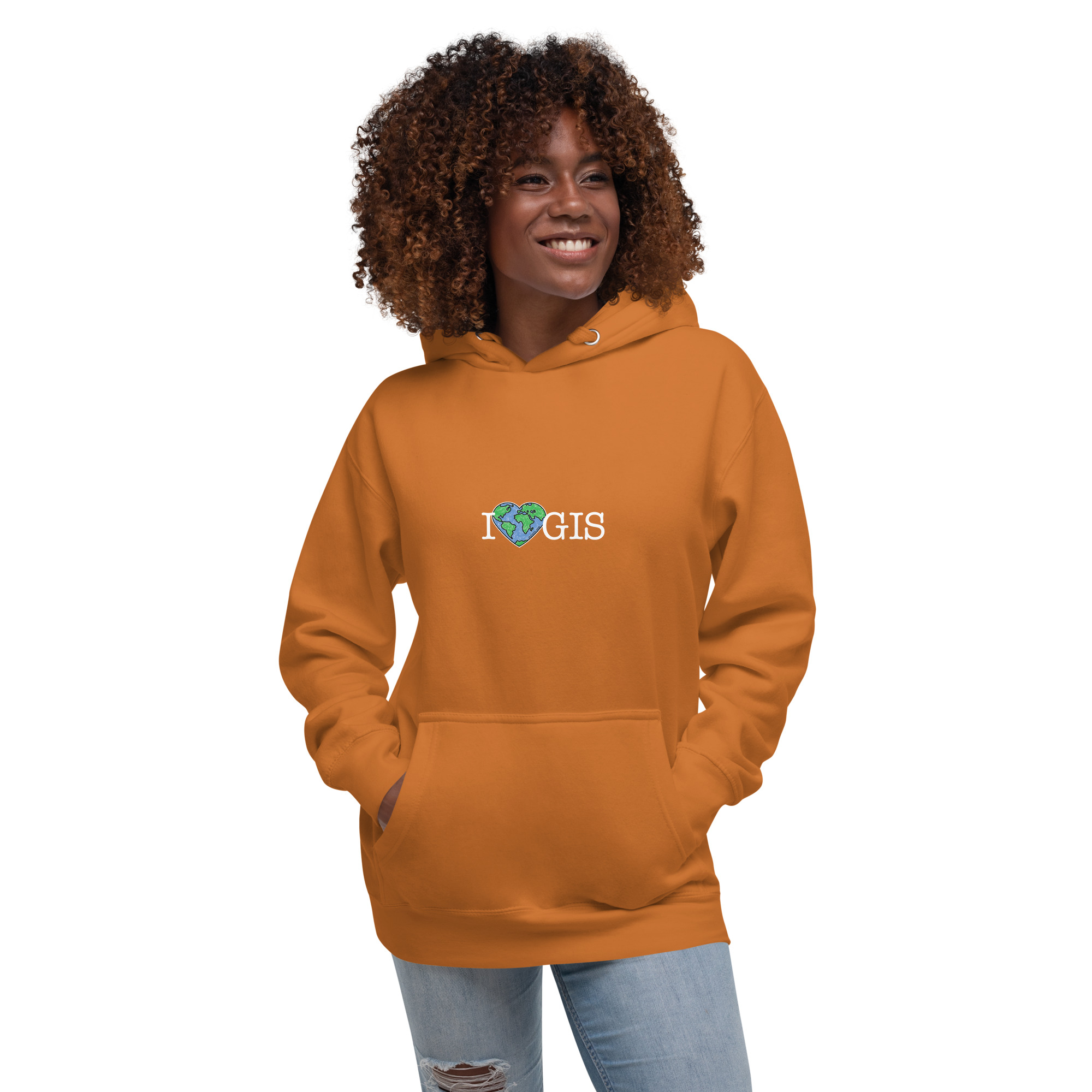 I Love GIS Unisex Hoodie (White Text) - Image 36