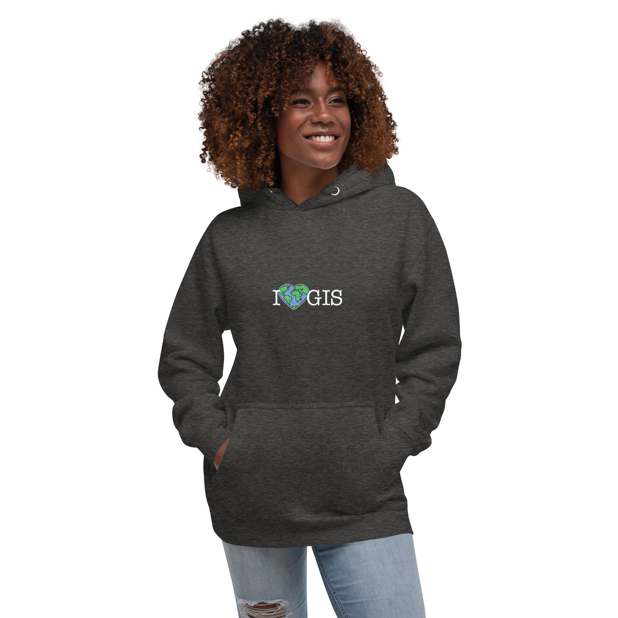 I Love GIS Unisex Hoodie (White Text) - Image 22