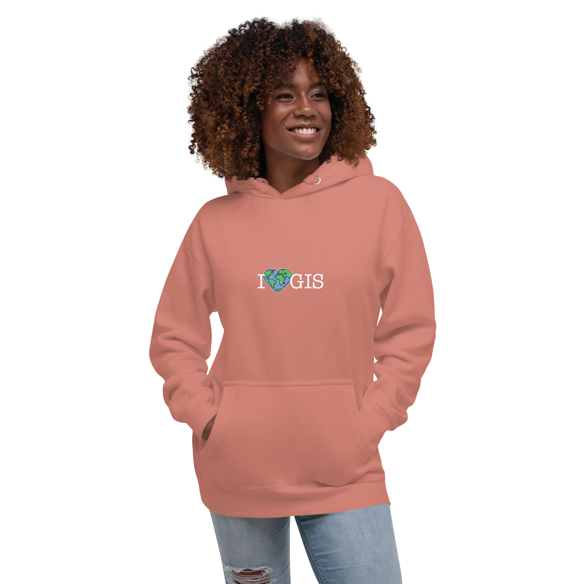I Love GIS Unisex Hoodie (White Text) - Image 38