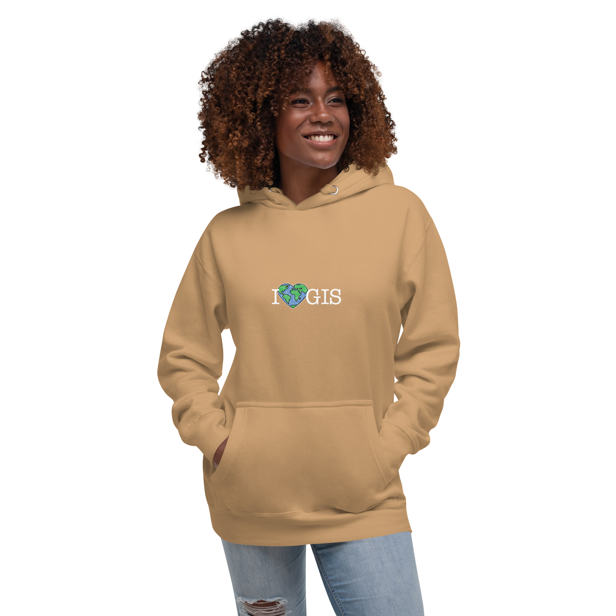 I Love GIS Unisex Hoodie (White Text) - Image 42