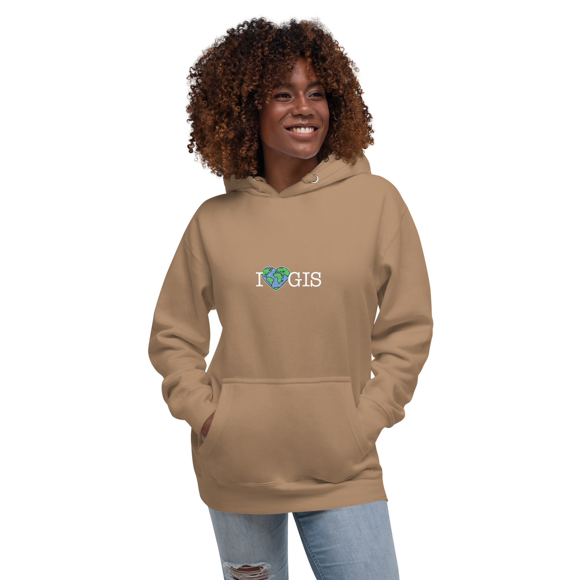 I Love GIS Unisex Hoodie (White Text) - Image 40