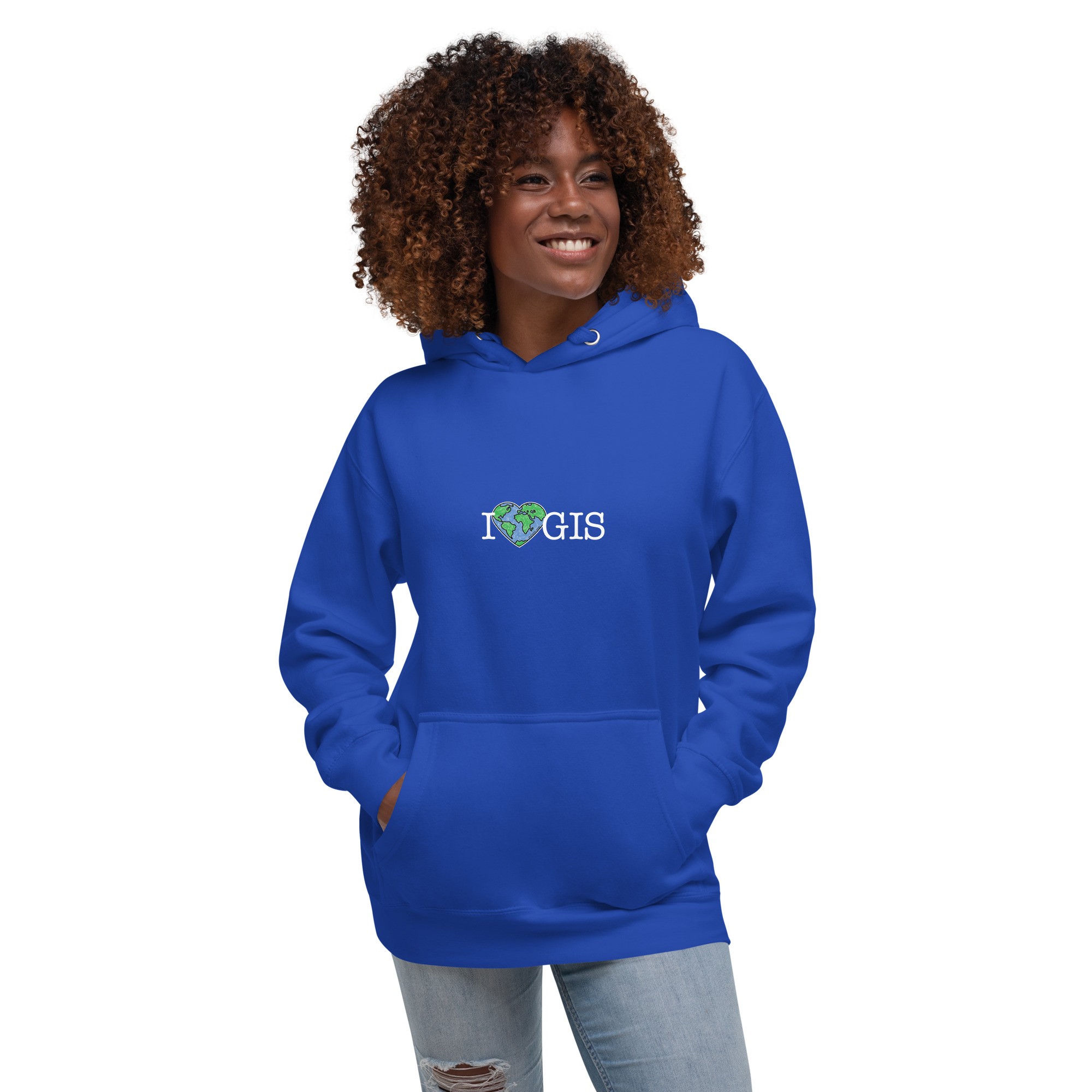 I Love GIS Unisex Hoodie (White Text) - Image 26