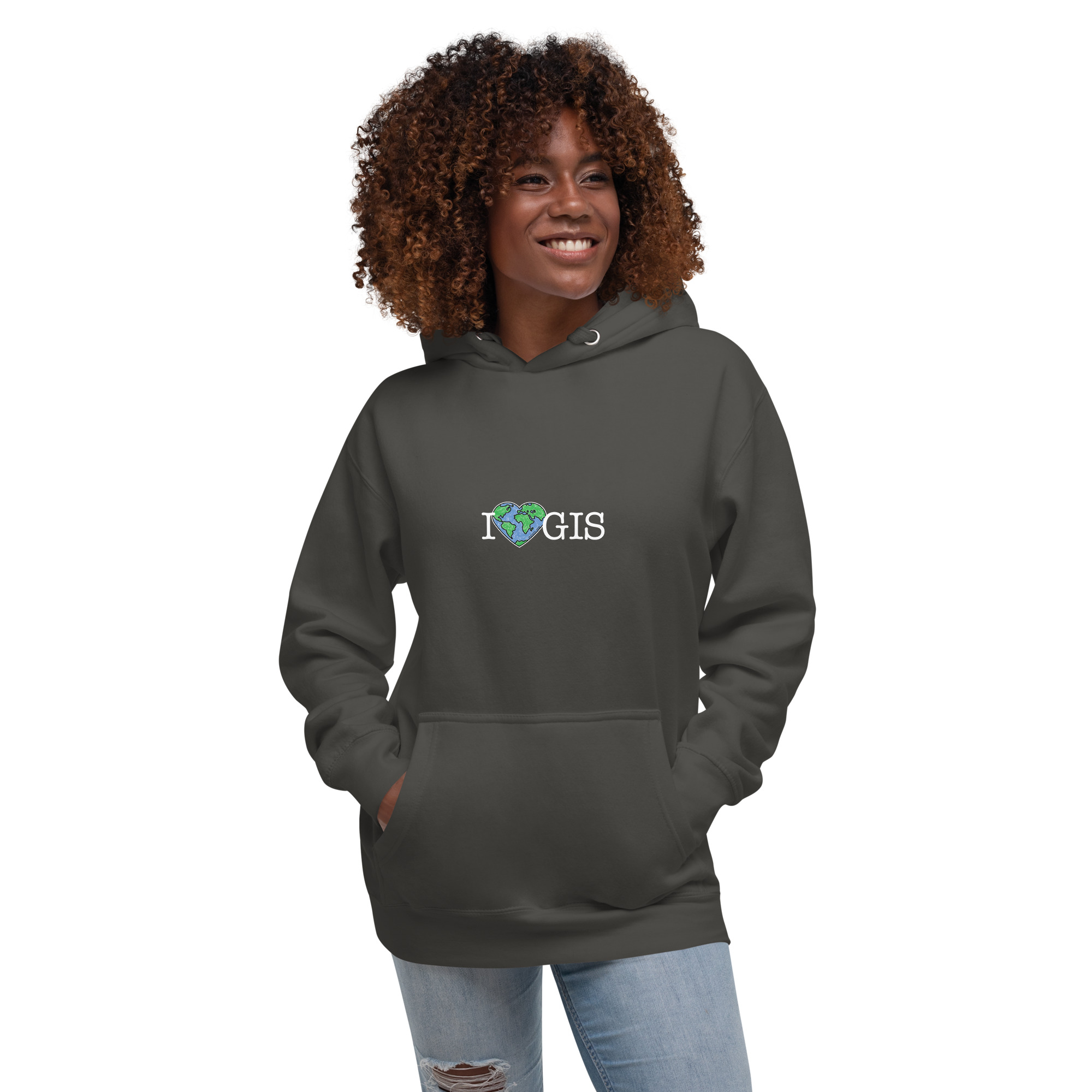 I Love GIS Unisex Hoodie (White Text) - Image 24